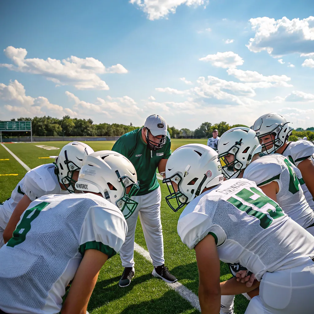 Football Team Huddling